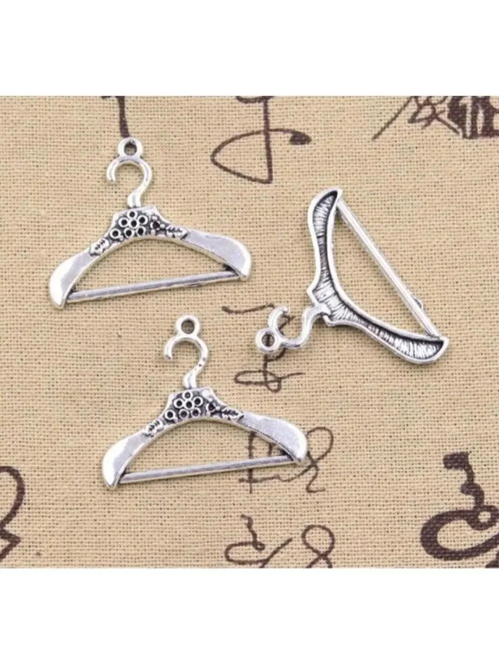 Mini Jewelry Accents Cloth Hangers Silver Colour 10pcs For Crafts Charms New